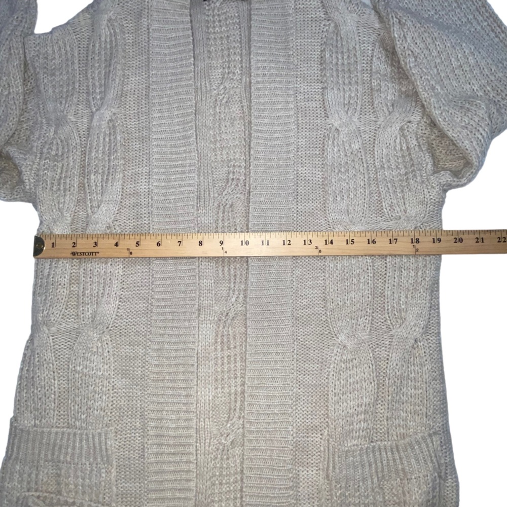 Black Tape Cable-Knit Open-Front Oversized Cardigan - Women’s Small - Picture 3 of 10